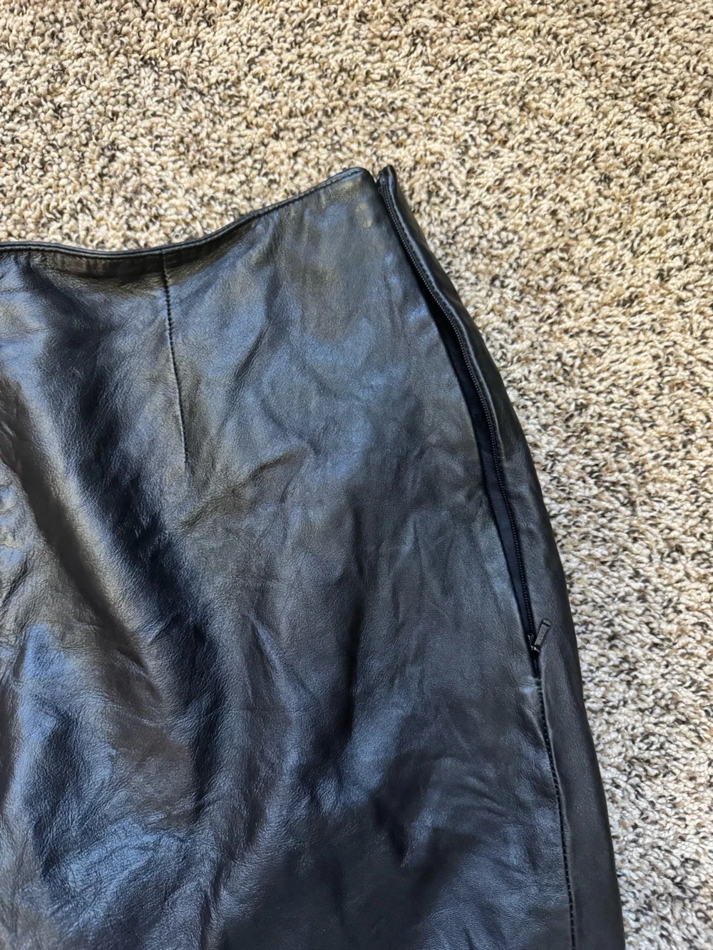 Margaret Godfrey Black 100% Leather Straight Leg Pants